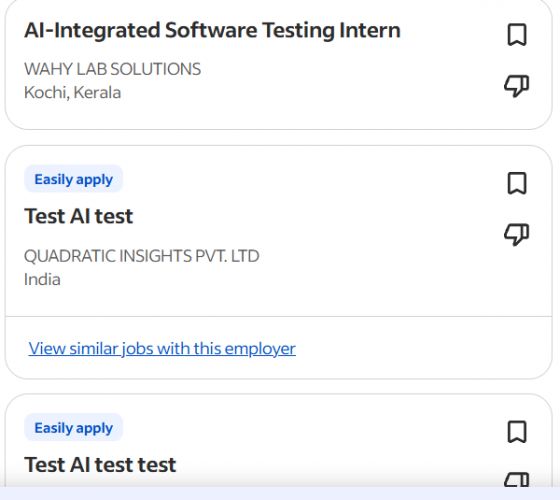 AI Testing & Automation internship jobs in Coimbatore